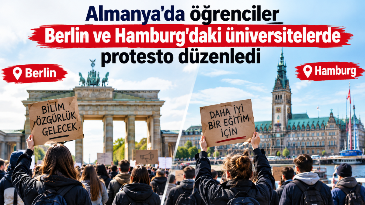 Almanya'da öğrenciler Berlin ve Hamburg'daki üniversitelerde protesto düzenledi